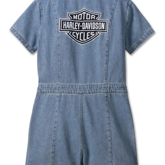 Harley-Davidson Blue Denim Jumpsuit X-Small - Picture 3 of 5